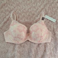 Lace Deatail Pink, Size 34d, Nwt Coquette Bra, Striper Outfits, Cute Bra, Victoria Secret Pink Bras, Pink Lace Bralette, Pretty Princess