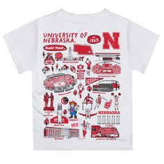 Let your kiddo look cool in his new Vive La Fete Impressions hand sketched artwork boys tee shirt. Let him play, go to the game, and cheer loudly and proudly with his Nebraska Huskers gear by Vive La Fete.Celebrate and cheer on game day with our classic design Nebraska Huskers Short Overstitched Crew Neck Sleeve Top. Officially Licensed product sold by Vive La Fete.This awesome graphics, fun and game day crew neck t-shirt features officially licensed Nebraska Huskers colors and graphics; perfect Red Graphic Print T-shirt For School, Red Graphic Tee With Cartoon Print, Red Graphic Print Top For School Spirit, Red T-shirt With Character Print For Fans, Nebraska Shirts, Nebraska Huskers, Hand Sketch, Boy Tees, Red Shorts