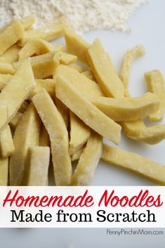 how to easily make homemade noodles for dinner or appetizers with only three ingredients