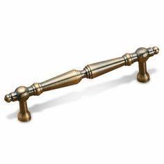 an old fashioned brass handle on a white background