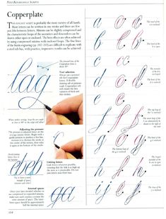 an instruction manual for cursive writing with the help of a handwritten alphabet