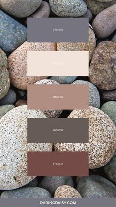 some rocks with different colors on them and the text above it reads, color palettes for