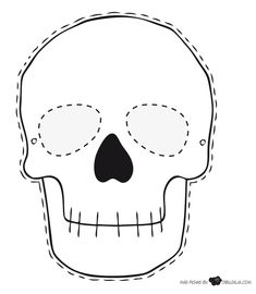 a drawing of a skull with the outlines cut out to look like it is smiling