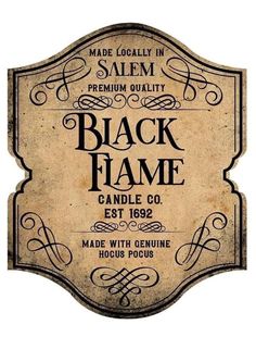 an old fashioned black flame sign