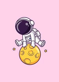 an astronaut floating on top of the moon with stars in the sky behind him, as if he is about to go into space