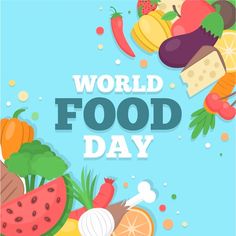 world food day poster with fruits and vegetables