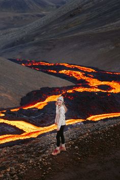 Woman hiking near a lava flow at Iceland. Linked to Incredible Iceland Road Trip Itinerary and Planning Guide. Renee Roaming, Autumn Moodboard, Iceland Summer, Iceland Photos, Iceland Photography, Life Ideas