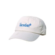 Vacation® White Hat | The Worlds Best-Smelling Sunscreen | Vacation® Classic Beige Baseball Cap For Summer, Classic Beige Summer Baseball Cap, Classic Baseball Cap For Summer, Classic Adjustable Cream Baseball Cap, Summer Six-panel Hat One Size Fits Most, Classic Cream Dad Hat, Classic Cream Baseball Cap For Summer, White Flat Brim Hat For Travel, Classic Cream Baseball Cap For Spring