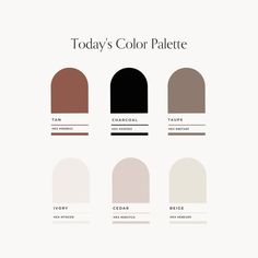 the color palette for today's color palette is shown in different shades and sizes