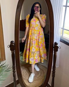 Indian dresses Frock Designs For Girl, Cotton Frock, Kurti Dress, Mangalsutra Design, Casual Frocks