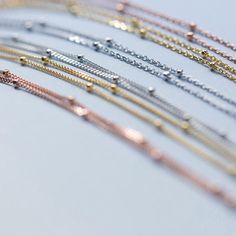 multi Minimalist Rose Gold Double Chain Necklace, Minimalist Rose Gold Necklace With Double Chain, Delicate Rose Gold Cable Chain Necklace, Rose Gold Link Necklace With Clavicle Chain, Delicate Rose Gold Satellite Chain Bracelet, Minimalist Rose Gold Link Necklace, Dainty Rose Gold Necklaces With Chain, Dainty Rose Gold Chain Necklace, Rose Gold Delicate Chain Bracelet Gift