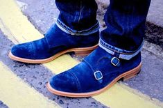 Wedding Shoes For Men, Double Monk Strap Shoes, Royal Blue Shoes, Quality Leather Boots, Double Monk Strap, Style Royal, Custom Design Shoes, Suede Leather Shoes, Monk Strap Shoes