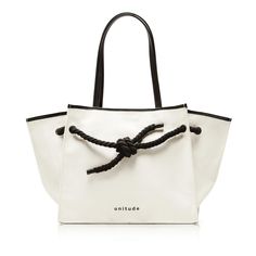 Knot Canvas Tote Bag - Off-White | Unitude Bags for Women Summer Beach Style, White Tote Bag, Summer Fashion Beach, Dress Design Sketches, Black Rope, White Tote, Coastal Chic, Woman Bags Handbags, The Tote Bag