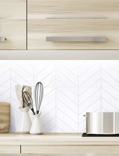 the kitchen counter is clean and ready to be used as an appliance for cooking