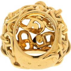 Explore the symphony of style, where artistry and elegance play in harmony in the Hermes 18K Yellow Gold Chaîne d'Ancre Dome Cocktail Ring. This exquisite piece embodies the essence of luxury and sophistication, crafted meticulously by renowned artisans. The ring boasts a dome design adorned with the iconic open link anchor motif, a signature feature of Hermes's Chaîne d'Ancre Collection. Made from sumptuous 18K yellow gold, it radiates warmth and opulence, adding a touch of timeless glamour to any ensemble.Immerse yourself in the allure of heritage and impeccable craftsmanship as you adorn your finger with this statement ring. Its substantial weight of 46.7 grams speaks to its quality and substantiality, ensuring a lasting impression. The US size 7.5 offers versatility, allowing you to we Timeless Glamour, Fine Jewelry Collection, Cocktail Ring, Cocktail Rings, Estate Jewelry, Statement Ring, Types Of Metal, Essence, Size 7