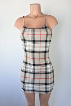 Size: M Baddie Dresses, Plaid Mini Dress, Cheap Dresses, Plaid Dress, Elegant Dresses, Work Outfit, Dresses For Sale, Dress Shop, Casual Dresses