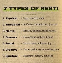 Types Of Rest, Healing Journaling, Writing Therapy, Mental And Emotional Health, Psychology Facts, Self Care Activities, Self Quotes, Health Facts, Coping Skills