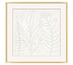 Linen Ferns Framed Print | Pottery Barn Small Space Solutions, Mirror Art, Monogrammed Items, Printed Pillow, D Ring, Monterey, Storage Furniture, Pottery Barn, Gold Finish