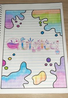 an open notebook with the word juice written in colorful ink on lined paper next to a pencil