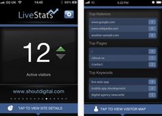 two screens showing the settings for livestats on their smartphones, one with an arrow