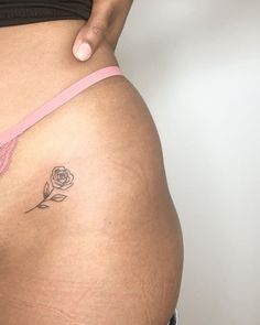 Sparkle Hip Tattoo, Small Hip Tattoos Women Words, Mid Back Tattoo Women, Body Piercing Ideas For Women, Little Hip Tattoos, But Tattoos For Women, Intimate Tattoos For Women, Panty Line Tattoo, But Tattoo