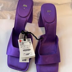 Add A Pop Of Color To Your Wadrobe! Zara Heels, Pop Of Color, Zara Shoes, Purple Dress, Color Purple, Shoes Women Heels, Color Pop, Shoes Heels, Zara