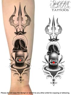 a tattoo design on the leg of a woman's legs with an image of a bell