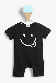 #Black# Baby #Boy #Smiley Print #Onesie Summer Cartoon Print Short Sleeve Bodysuit, Summer Short Sleeve Bodysuit With Cartoon Print, Unisex Cotton Onesie For Loungewear, Cute Black Cotton Bodysuit, Cute Black Bodysuit For Playtime, Printed Cotton Onesie For Playwear, Unisex Casual Short Sleeve Bodysuit For Playwear, Casual Unisex Onesie With Letter Print, Black Casual Onesie With Graphic Print