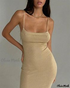 Olivia Mark - Sensational Split Camisole Backless Knitted Maxi Dress with Tie-up Straps The Real Daytime, Nice Travel, Lynda Carter, Long White Dress, Camisole Dress, Bodycon Maxi Dresses, White Dresses For Women, Split Dress, Knitted Dress