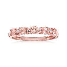 .50 ct. t.w. Morganite Ring with Diamond Accents in 18kt Rose Gold Over Sterling | Ross-Simons Jewelry Presentation, Diamond Accent Ring, Ring With Diamond, Classic Engagement Rings, Natural Gold, Jewelry Essentials