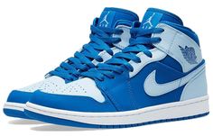 Nike Air Jordan 1 Mid Team Royal/Ice Blue-White 554724-400 Air Jordan 1 Retro Mid, Jordan 1 Retro Mid, Nike Jordan 1 Mid, Air Jordan 1 Mid Se, Preppy Shoes, Nike Air Jordan 1 Mid, Marina Blue, Nike Air Jordan 1, University Blue