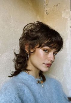 Shag Hairstyles Short Medium, Short Shag Hairstyles Wavy Hair, Womens Shaggy Mullet, Shaggy Short Hair Mullet, Mullet Wavy Hairstyle Women, Short Witchy Haircuts, Shag Hairstyles Short Curly, Long Mullet Hairstyle Women Thick Hair, Women Curly Haircut