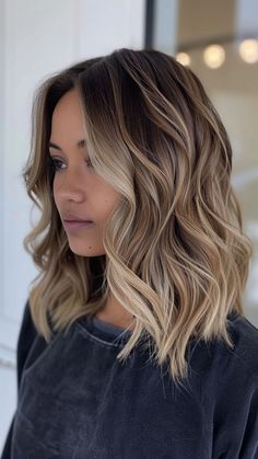 22 Gorgeous Hair Colors for Dark Skin Tones This Year Hairstyles Ombre Brown, Hair Color Ideas For Brunettes Medium Length Trending Hairstyles, Blonde Brown Lowlights, Brown Hair Ombre Blonde, Ombre Hair Color Shoulder Length, Brown Hair With Blonde Highlights Short, From Dark To Blonde Hair, Brunette To Blonde Transition, Fall Hair Color Ideas For Brunettes