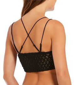 Free People Adella Crochet Bralette | Dillard's Lacy Bralettes, Fitted Lace V-neck Bra, Free People Adella, Free People Black Lace Top, Summer Necessities, Free People Bralette, Bra Cup Sizes, Black Lace Bralette, Crochet Bralette