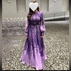 Purple Swirls Worn Once Comes With Two Belts Was Hemmed To Fit 5”4 Zipper Closure Gold Button Detail By Cuff Silk Purple Maxi Dress For Wedding, Purple Swirl, Couture Dresses, Gold Buttons, Button Detail, Evening Gown, Color Purple, Evening Gowns, Belts