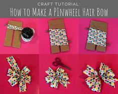 How to Make Hair Bows - 3 Easy Styles Pinwheel Bow Tutorial, Ribbon Hair Bow Tutorial, Hairbow Making, How To Make Pinwheels, Homemade Hair Bows, Turkey Hair Bow, Bows Ideas, Hair Bow Instructions, Headband Making