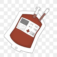 an illustration of a blood bag with two tubes attached to it