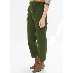 High-Waisted Pant From Urban Outfitters Featuring A Button Fly At The Paperbag Waist. Relax Through The Straight Let That Hits Just At The Ankle. Trimmed With Pockets At The Hips. Utility Style Pants With Button Closure For Fall, Utility Pants With Button Closure For Fall, Fall Utility Pants With Button Closure, High-waisted Utility Pants With Button Closure, Utility Bottoms With Button Closure For Workwear, Utility Workwear Bottoms With Button Closure, Fall Utility Pants With Buttons, High Waist Utility Pants With Buttons, Spring Utility Bottoms With Button Closure