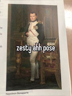 an image of a man in uniform with the caption zesty ah pose