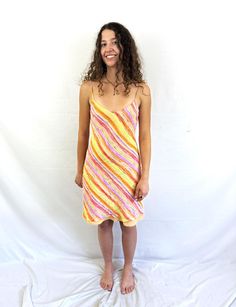 1990s fun summer dress. Great vintage condition By Lily, small. Made in he USA Lying flat...  18" armpit to armpit hips ~22" 16" across waist  38" top to bottom Multicolor Summer Slip Dress With Spaghetti Straps, Multicolor Spaghetti Strap Slip Dress For Summer, Casual Fitted Slip Dress For Beach, Playful Spaghetti Strap Beach Dress, Multicolor Midi Dress With Spaghetti Straps For Summer, Playful Pink Summer Mini Dress, Pink Playful Mini Dress For Summer, Playful Pink Mini Dress For Summer, Playful Summer Dress With Spaghetti Straps