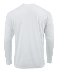 the back of a white long sleeved shirt