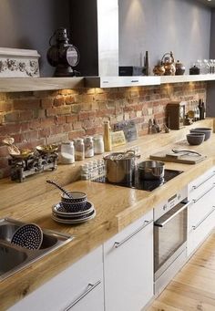 the kitchen is clean and ready to be used as an appliance for cooking