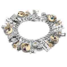 "Light up the night with this bold and fun Paris charm bracelet. With vintage images of ladies in Paris, engraved charms and the bling of Sparkling Silk crystals. Handcrafted Timeless Jewelry with Endless possibilities in one of a kind designs just for you. * Stainless Steel - Non Tarnish - Never Turn Color * 5 Vintage Images of Parisian Ladies * 5 Sparkling Crystals in Golden Topaz * Engraved Charms, Paris, Eiffel Tower, Oh La La * 14 Charms, Artist Drawing, Fashion Shoe, Perfume, Chocolate Box Wizard Jewelry, Harry Potter Witch, Paris Charm Bracelet, Witch Bracelet, Parisian Jewelry, Travel Bracelet, Paris Bracelet, Souvenir Jewelry, Magic Charms