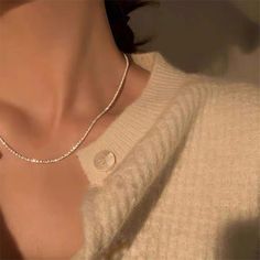 2024 Trend Sparkling Silver Color Choker Necklace for Women Elegant Clavicle Chain Necklace Party Christmas Factory, Women Choker Necklace, Metal Pendants, Sparkly Necklace, Wholesale Earrings, Casual Necklaces, Daughter Christmas, Silver Choker Necklace, Womens Chokers