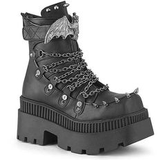 WRATH-55 Goth Shoes Aesthetic, Alt Boots, Clothes Jewellery, Emo Shoes, Chunky Heel Platform Boots, Goth Cowboy, Gothic Style Clothing, Clothing Aesthetics, Skull Pants