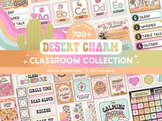 the desert charm classroom collection includes stickers, decals and more