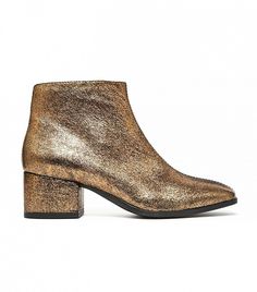 ASOS Astronomical Pointed Ankle Boots Gold Ankle Boots, Metallic Ankle Boots, Pointed Ankle Boots, Gold Boots, Metallic Boots, Mid Heel Boots, Metallic Shoes, Shoes Boots Ankle, Block Heel Ankle Boots