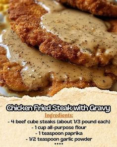 chicken fried steak with gravy on a plate