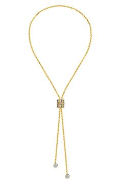 Elevate your wardrobe in a bolo necklace crafted in 14-karat-gold plated sterling silver that's ideal as a standalone piece or as a layered look. 14" length; 3 1/2" extender Sterling silver with 14k-gold plate/cubic zirconia Made in Turkey Bolo Necklace, London Accessories, Necklace Craft, Flip Flop Slippers, Designer Crossbody Bags, Sandals Brands, Sweaters And Leggings, Keep Jewelry, Jewelry Business