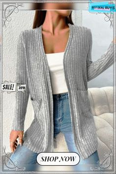 Knitted Plain Casual Other Coat Fitted Textured Knit V-neck Outerwear, Gray Knit V-neck Outerwear, Gray V-neck Knit Outerwear, Casual Gray Knitted Cardigan, Textured Knit V-neck Outerwear, Fitted V-neck Knitted Sweater Coat, Stretch Ribbed Knit Outerwear, Fitted V-neck Cardigan With Pockets, Stretchy Ribbed Knit Outerwear